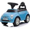 sun baby Macchinina bambino a partire dai 12 mesi di età, cavalcabile bambino, Fiat 500, auto per bambini, aiuto per imparare a camminare con suoni, Volante con clacson e suoni del motore (Blu)