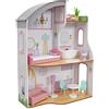 KidKraft Casa delle Bambole in Legno Elise con Accessori e Mobili inclusi, Set da Gioco a 3 Piani con Terrazza sul Tetto per Bambole da 30 cm, Giocattolo per Bambini 3+ Anni, 10237