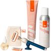 Fler Dream Team Set - Rasoio Donna, Supporto e 2 Lamette di Ricambio, Rasoi Unisex, Set con Mousse per Depilazione, Olio Post Depilazione e Crema Corpo Lenitiva, Lametta con Aloe Vera (Blu Midnight)