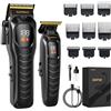 SUPRENT Tagliacapelli Uomo Professionale, Macchinetta per Capelli con Display LCD senza fili, Elettrico Kit Taglio Capelli Taglierina Macchinetta con Ricaricabile, 9 Pettini Guida