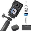 DJI Osmo Action 4 Combo Adventure Bundle - Action cam impermeabile 4K/120fps, sensore da 1/1.3 pollici, 10 bit e D-Log M, FOV di 155º ultra ampio, fino a 7,5 ore con 3 batterie extra per i vlog