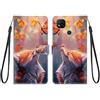 KARTXITAI Cover Compatibile con Xiaomi Redmi 9C PU Pelle TPU Silicone Portafoglio Magnetica con Disegni Motivo Animale Flip Custodia in Libro Slot Schede Custodia-Volpe,farfalla