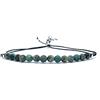 Eloboe essence Bracciale da donna in filo di turchese africano in pietra naturale 4 mm di spessore in argento sterling 925 regolabile per tutti gli spessori del polso