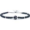 Eloboe essence Bracciale Talismano Tibetano Dzi Agata Strand Bracciale in Pietra Naturale Spinelli Neri Placcato Oro Rosa Argento 925