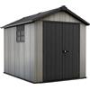 Keter Casetta da Giardino Oakland 759, Effetto Legno Spazzolato, Grigio, 6 m², 229x287x242H cm