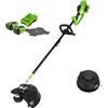 Greenworks 40V Decespugliatore a Batteri+ Testina per tagliabordi
