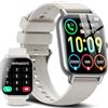 aycy Smartwatch Uomo Donna con Effettua o Risposta Chiamate, 1.85 Orologio Smartwatch, Contapassi Sonno Cardiofrequenzimetro, 112 modalità Sportive, IP68 Smart Watch per Android iOS, Bianca