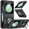 LeYi Cover per Samsung Z Flip5 con Anello Supporto, Custodia Armour TPU Bumper Antiurto Case Cover per Telefono Samsung Galaxy Z Flip 5 5G, Nero