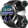 Baolubao W50Pro Smartwatch Uomo con Effettua o Risposta, 1.45HD Orologio con 100Giorni StandbyBatteria/LED Torcia/Bussola, 24/7 Monitoraggio Salute (Frequenza Cardiaca/Sonno/SpO2) per Android iOS(2 Cinturini)