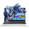 Ekonavi PC Portatile da 14,1 pollici, Notebook Celeron N4000 SSD da 256 GB RAM LPDDR4 da 6 GB, schermo FHD 180°, Laptop con mini-HDMI, 2*USB3.0 Computer PC sottile e leggero color argento