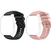 ZOSKVEE Cinturino per Smartwatch, 22mm Cinturino Sostitutivo per Smartwatch Bluetooth da Uomo e Donna in Silicone Nero/Rosa, per P95/P66