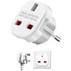 TECHZOCO Adattatore da spina UK a Europeo, adattatore da spina UK a spina europea, adattatore da viaggio UK, adattatore tipo G, adattatore universale da viaggio, 220-240 V, 1 pezzo, bianco