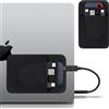 Lacdo Custodia Hard Disk Esterno per Laptop, per PC Portatile 2-Pocket Stick con Adesivo Riutilizzabile per San Disk, Samsung, Crucial, Unità a Stato Solido Esterne SSD Custodia per Disco Rigido, Nero