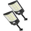 Sararoom Lampione Solare Led Esterno, 864Led 1000W Faro Led Esterno con Pannello Solare, IP65 Impermeabile Faretto con Sensore di Movimento, 6500K Luci di Sicurezza per Giardino Sentieri Garage, 2Pcs