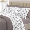 PENSIERI DELICATI Completo Letto Matrimoniale 100% Cotone, Completo 250x300 Comprensivo di Lenzuolo Sotto, Lenzuolo Sopra e 1 Federa a due Volant, Made in Italy, Fantasia Dandy Beige