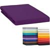 Moon - Lenzuolo con angoli elasticizzati, 140 x 200 - 160 x 220 cm, jersey 100% cotone (viola)