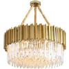 QUYCOIU Lampadario Moderni Cristallo Dimmerabili Plafoniera A LED per per Corridoio Soggiorno Camera da Letto Sala da Pranzo Hotel 3 Colori Regolabile Lampade Golden Chandelier Lights(D55xH30cm)