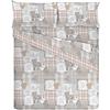 Tata Home Completo Letto Set Lenzuola Artemis Misura Letto 2 Piazze Matrimoniale Dis. 3 Cuori Grigio