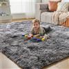 CHOSHOME Tappeti Per Soggiorno Tappeto Grande Super Soffice e Soffice Che Non Perde Peli Tappeti Shaggy Motley Tappeto Tie-dye Tappeti Moderni per Interni per Camere da Letto Grigio Scuro 200x290cm