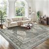 GENIMO - Tappeto Vintage 200x290cm - Antiscivolo, Resistente, Facile da Pulire - Per Soggiorno, Sala da Pranzo, Corridoio - Grigio Scuro