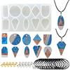 Woohome 10 Cavity Stampo Silicon Ciondolo Geometria Muffa di Silicone Stampo di Gioielli per Resina, Corda di Cera Nera per Creazione di Gioielli
