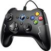 EasySMX Controller da Gioco PC Con Cavo, Joypad Con Trigger Hall, Doppia Vibrazione e Funzione Turbo - Compatibile Con Windows/PS3/Android TV/Android TV Box - Nero