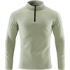 Silver Basic Maglietta a Maniche Lunghe da Uomo per Palestra Moda Autunno E Inverno Casual a Mezza Zip Felpa,Leggera,Traspirante,con Colletto rialzato L,Green-1