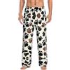 HJLUUFT Dog Paw Prints Pantaloni da pigiama da uomo morbidi e confortevoli, pantaloni da pigiama leggeri con tasche per una notte confortevole, nero, L, Nero, L