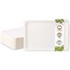 BIOZOYG Piatti di carta rettangolari 17x23cm I 250 piatti bianchi per snack dolci torte pizza wafel ecc. I non rivestiti - riciclabili - ecologici I piatti rettangolari da torta 250 pezzi