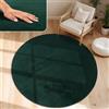 Paco Home Tappeto Moderno e Morbido per Soggiorno a Pelo Corto Lavabile Fluffy Uni Effetto Pelliccia Senza Tempo Elegante Antiscivolo Facile da Pulire, Dimensione:80 cm tondo, Colore:Verde