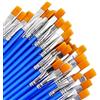 JOYIAL Set di 30 pennelli piatti in nylon blu 15 mm x 17 cm, piccoli pennelli per acquerello, pittura a olio, corpo, rocce, tela, dipinti amanti dei bambini e del disegno fai da te