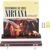 Decibelvibe Mensola per dischi in vinile in legno, supporto da parete, per mostrare il tuo disco in vinile preferito, display singolo e doppio in vinile (marrone)