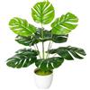 AIVORIUY Piante Finte Interno Areca Palma Piante Artificiali Albero Artificiale da Esterno Palma Finta Soggiorno Decorazioni della Casa Camera da Letto Balcone Ufficio (40cm Palma Monstera Piccola)