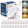wowatt Faretti LED da Incasso Per Cartongesso Dimmerabile 7W 3CCT Set di 20 | 600LM Faretti Da Soffitto IP44 Caldo 2700K Neutro 4000K Freddo 6000K, Foro 75mm - 90mm Faretto Ultrasottili 230V para Bagno