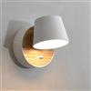 ouglres Applique con Interruttore Bianco,Lampada a Muro LED da 5W Rotante a 360° in Design Industriale, lampada da parete Retro in Metallo per Camera da Letto, Corridoio e Soggiorno,1pack