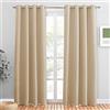 PONY DANCE Tenda Oscurante ad Anelli Termiche Isolanti per Interni Curtains Cameretta Bambino Tende Beige per Soggiorno e Salotto Moderne 2 Pezzi L 140 x A 210 cm