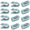 WANGCL 12 Clip per Piumino, Senza spilli, Clip per Copripiumino Anti-Spostamento, Adatte per Telo da Spiaggia, trapunte, Tende, Calzini, Colore: Verde con Scatola portaoggetti