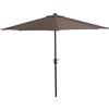 Outsunny Ombrellone da Parete Semicircolare con Apertura a Manovella, Ombrellone Mezzaluna Salvaspazio per Terrazza e Balcone, Caffè