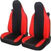Auto Accessori Lupex Coprisedili auto compatibili con Smart fortwo, 450 451 e 453, 1 2 3 Serie, Tessuto Policotone (Nero - Rosso)
