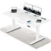 Devoko 160x80 cm Scrivania Elettrica Regolabile in Altezza,Scrivania Computer Mobile con Ricarica Wireless,Caricatore USB/C e 3 Prese di Corrente con Gestione dei Cavi(Bianca)