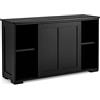 KOMFOTTEU Credenza Cucina con Ripiano Regolabile, Dispositivi Anti-Ribaltamento e Ante Scorrevoli, Mobile Buffet Dispensa Cucina in MDF, Armadietto a Buffet per Sala da Pranzo, 107x33x60cm (Nero)