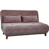 Brigros WeHome - Divanetto trasformabile due posti apribile con cuscini Basil (Marrone)