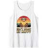 Relaxed Sloth Retro Vibes Lifestyle Don't Hurry Be Happy, bradipo, stile retrò Canotta
