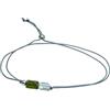 Acura-Styles Bracciale di tormalina fatto a mano composto da veri pendenti di tormalina verde, cristallo di rocca e argento 925 - regolabile con eleganti sfere scorrevoli in argento 925, bracciale antistrappo