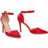 Gizelle Scarpe con Cinturino alla Caviglia, décolleté Donna, Brevetto Rosso, 47 EU