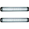 RIGIDON 2 Pcs Ultra Thin 12 LED luci di emergenza Bianco Lampada di Emergenza Strobo Barra Luminosa, 12V 24V Impermeabile Luce Lampeggiante per 4x4 Car SUV Truck Trailer Camper Motorcycle furgone