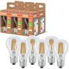 OSRAM LED Superstar Classic A 100 nella forma classica della lampadina, corpo in vetro trasparente, 7,2 W, 1521 lm, attacco E27, 2700 K per luce bianca calda, EEK A, diametro 60 mm, confezione da 6
