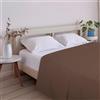 ECOMMERC3 Lenzuolo senza angoli letto 120 cm misto cotone | Marrone | 50% Cotone, 50% Poliestere - lavabile in lavatrice - antipiega - resistente - Qualità spagnola