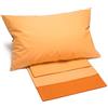Caleffi 63508 Cotone Bikolor Copriletto Lenzuola per Matrimoniale Letto, Arancio