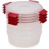 Joseph Joseph Nest Lock Set 4 Contenitori Rotondi per Alimenti, Contenitore in Plastica con Coperchio, Portapranzo, Plastica, 1L